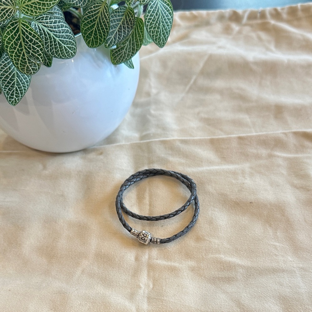 Pandora Gray Braided Bracelet